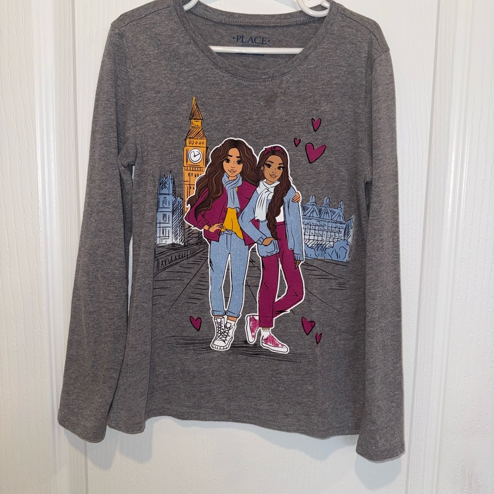 The Children's Place Gray Long Sleeve Tee with Friends Graphic
